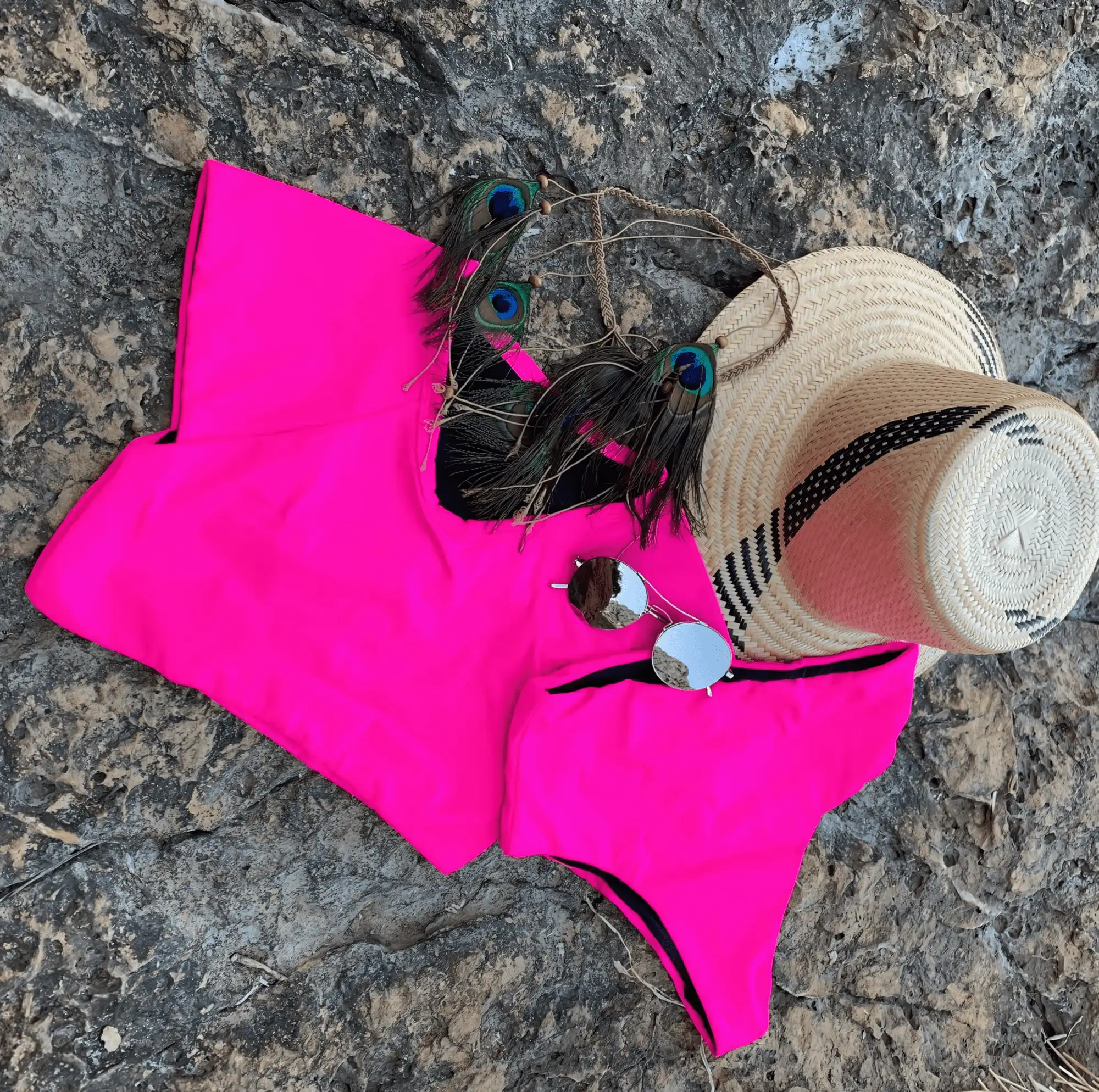 VESTIDO DE BANO HALTER FUCHSIA view 5