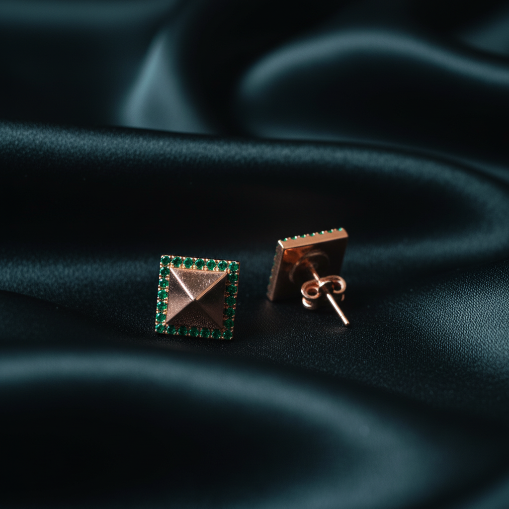 Minnie Mouse Emerald Earrings view 2