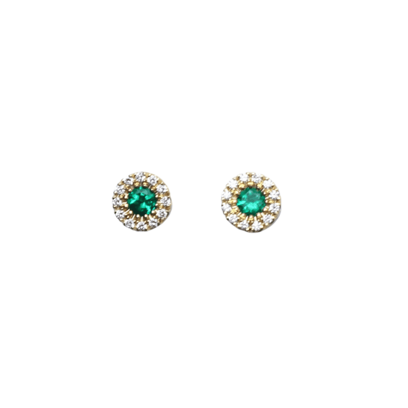 Emerald and diamond earrings